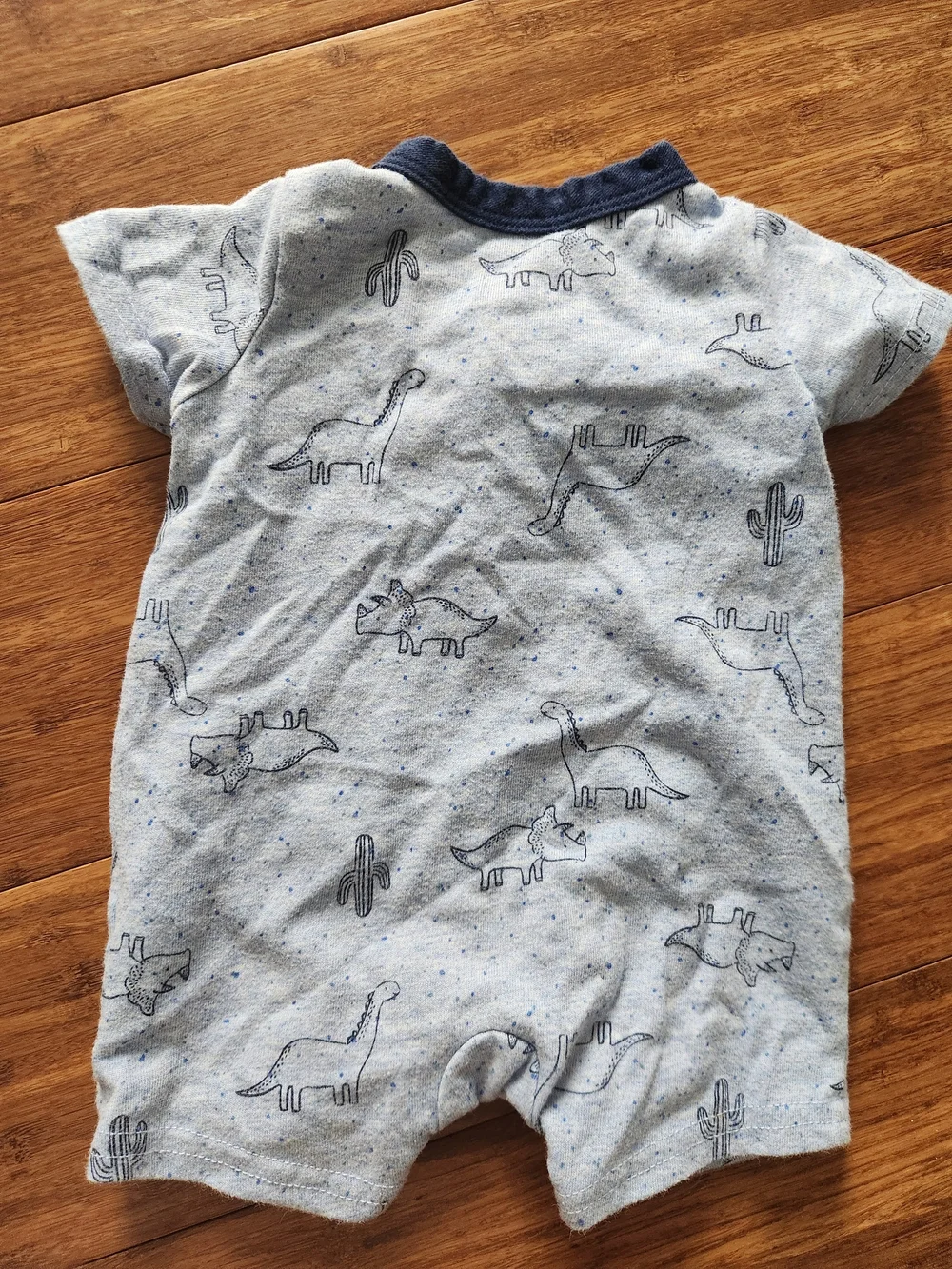 Carters Baby Boys Blue Dinosaur Short Sleeve One-Piece Bodysuit Romper, Newborn